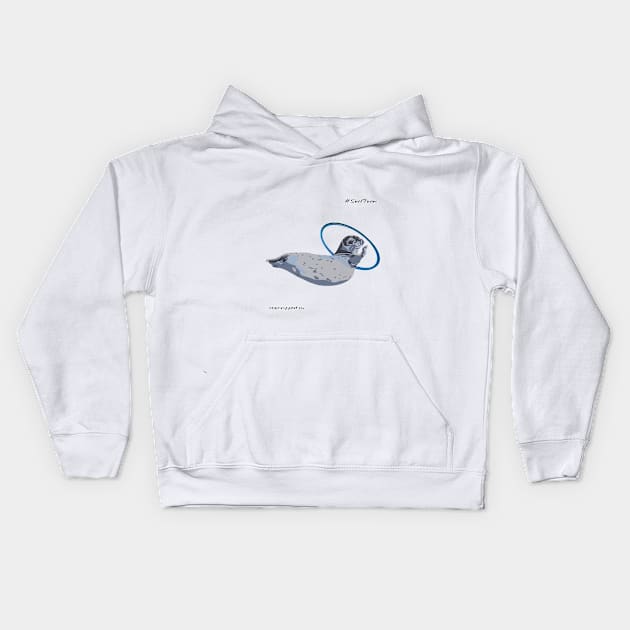 Sea calf Kids Hoodie by Ocennyy